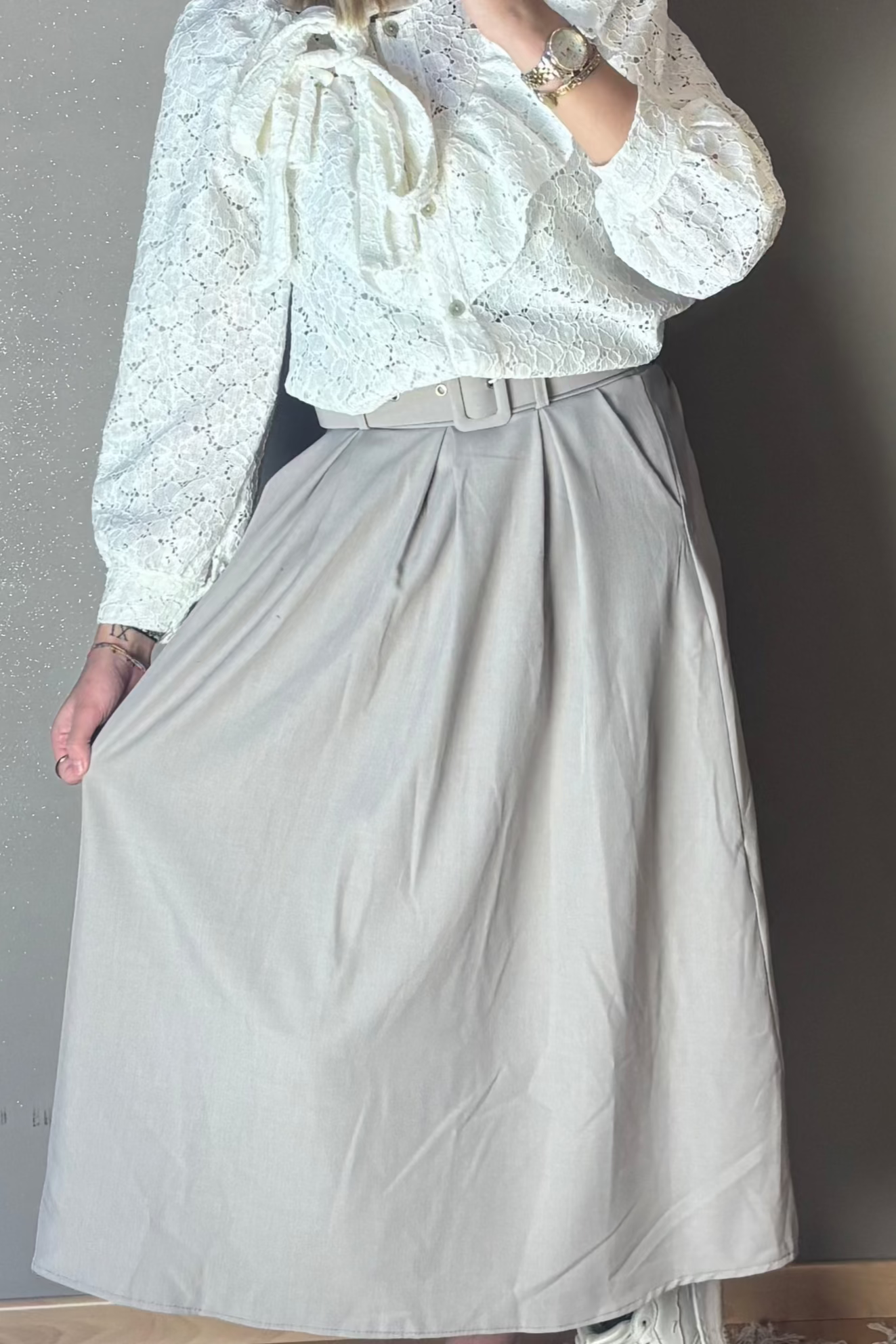 Nora Champagne Long Skirt