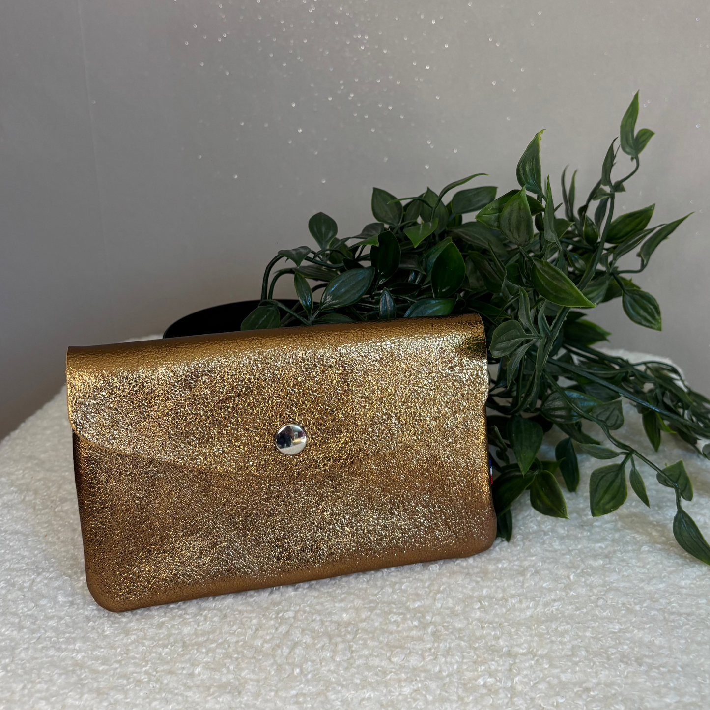 Bronze leather purse
