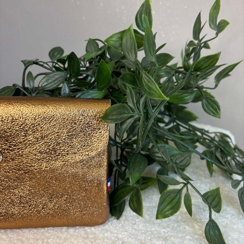 Bronze leather purse