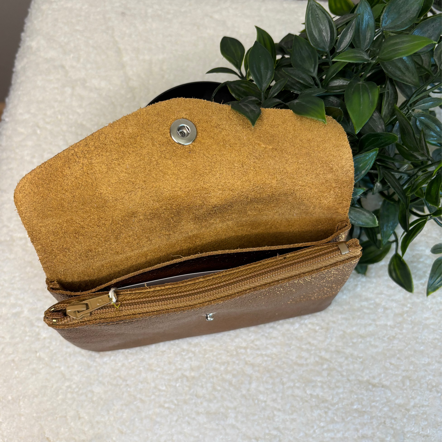 Bronze leather purse