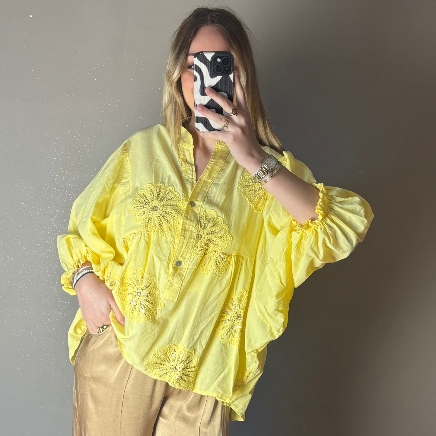 Maddy Yellow Embroidered Blouse