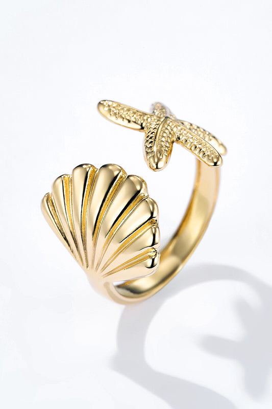 Bague coquillage or