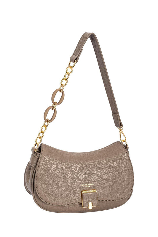 Sac épaule chaîne bijoux  taupe
